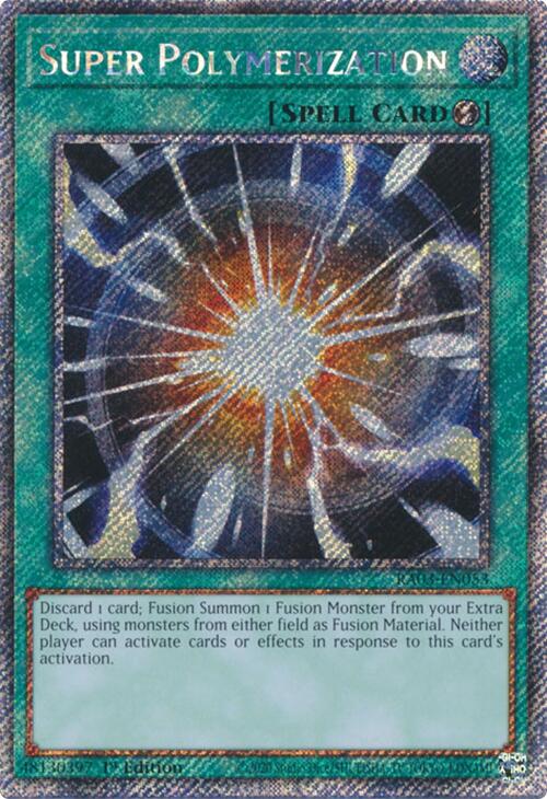 Super Polymerization (Platinum Secret Rare) [RA03-EN053] - Yugioh Cards For Your TCG Needs!