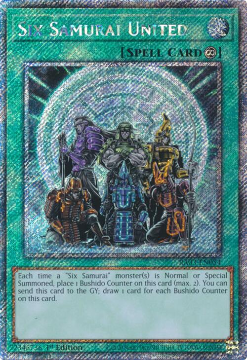 Six Samurai United (Platinum Secret Rare) [RA03-EN054] - Yugioh Cards For Your TCG Needs!