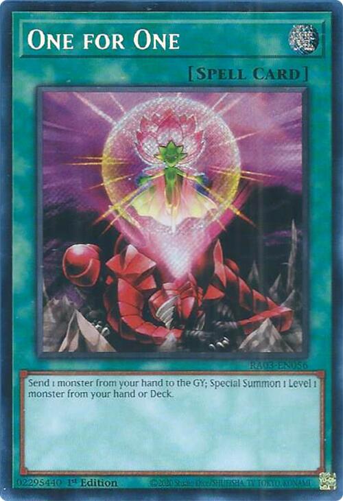 One for One (Secret Rare) [RA03-EN056] Secret Rare - Yugioh Cards For Your TCG Needs!