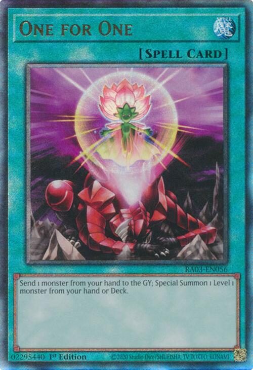 One for One (UTR) [RA03-EN056] Prismatic Ultimate Rare - Yugioh Cards For Your TCG Needs!