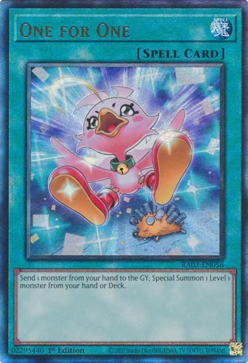 One for One (Alternate Art) (UTR) [RA03-EN056] Prismatic Ultimate Rare - Yugioh Cards For Your TCG Needs!