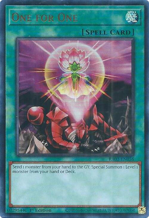One for One (UR) [RA03-EN056] Ultra Rare - Yugioh Cards For Your TCG Needs!