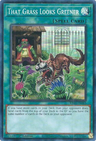 That Grass Looks Greener [RA03-EN063] Super Rare - Yugioh Cards For Your TCG Needs!