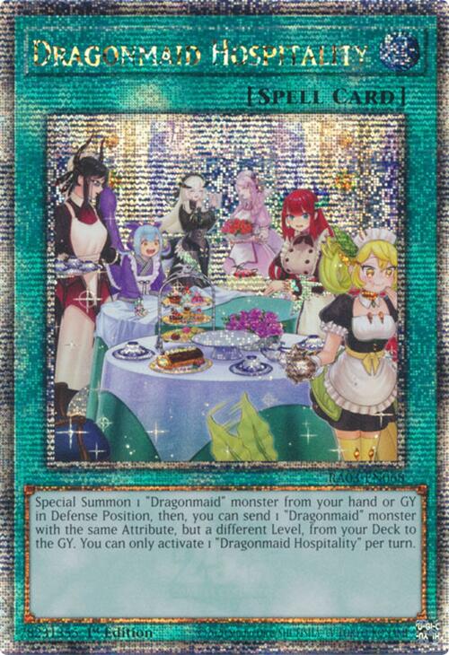 Dragonmaid Hospitality (Alternate Art) (Quarter Century Secret Rare) [RA03-EN068] - Yugioh Cards For Your TCG Needs!