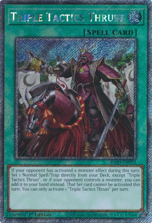 Triple Tactics Thrust (Platinum Secret Rare) [RA03-EN072] - Yugioh Cards For Your TCG Needs!