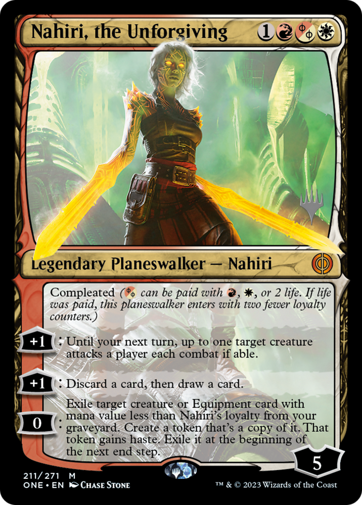 Nahiri, the Unforgiving (Promo Pack) [Phyrexia: All Will Be One Promos] Magic: The Gathering