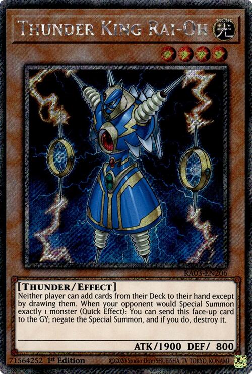 Thunder King Rai-Oh (Platinum Secret Rare) [RA03-EN206] - Yugioh Cards For Your TCG Needs!