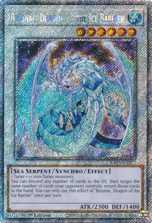 Brionac, Dragon of the Ice Barrier (Platinum Secret Rare) [RA03-EN227] - Yugioh Cards For Your TCG Needs!