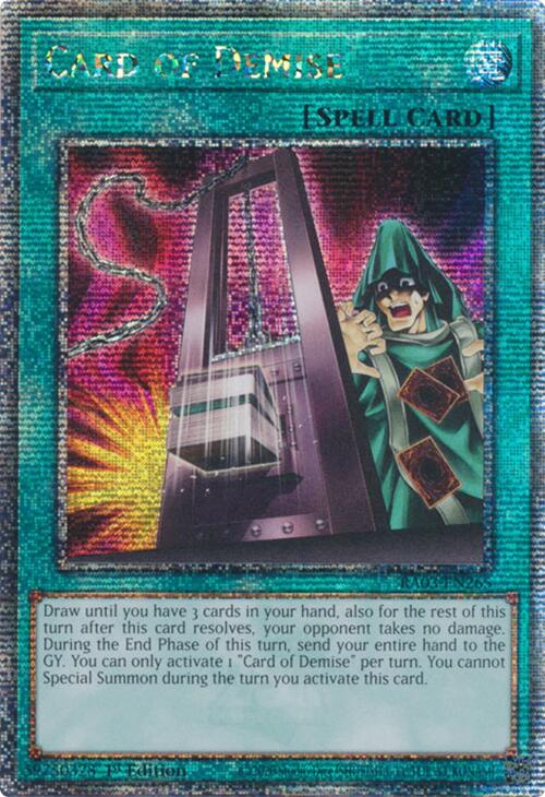 Card of Demise (Quarter Century Secret Rare) [RA03-EN265] - Yugioh Cards For Your TCG Needs!