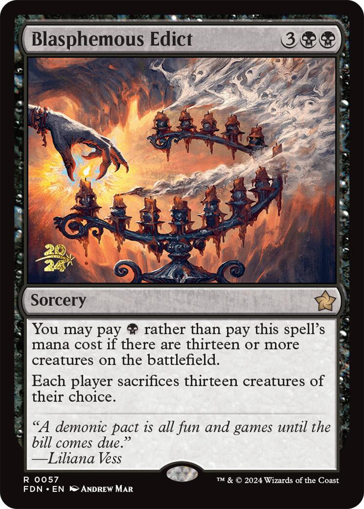Blasphemous Edict [Foundations Prerelease Promos] Magic: The Gathering