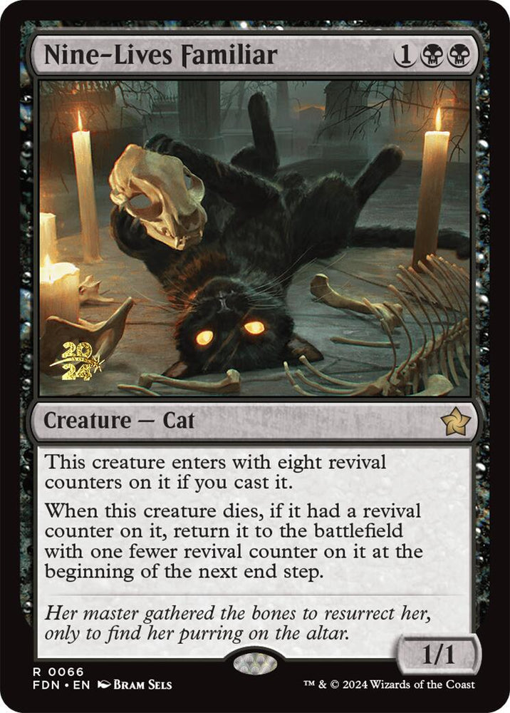 Nine-Lives Familiar [Foundations Prerelease Promos] Magic: The Gathering