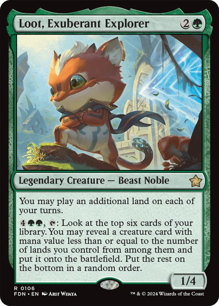 Loot, Exuberant Explorer [Foundations Prerelease Promos] Magic: The Gathering