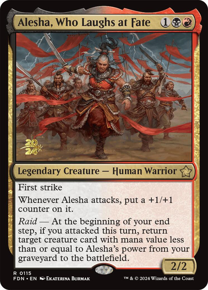 Alesha, Who Laughs at Fate [Foundations Prerelease Promos] Magic: The Gathering