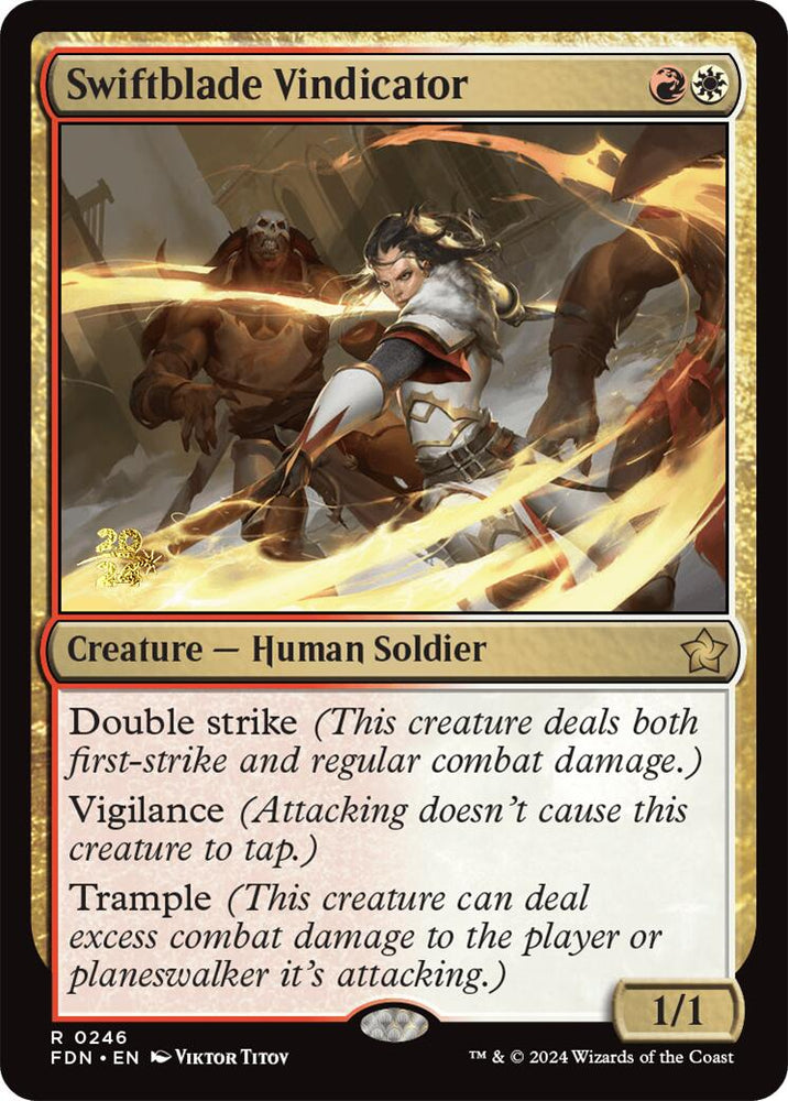 Swiftblade Vindicator [Foundations Prerelease Promos] Magic: The Gathering