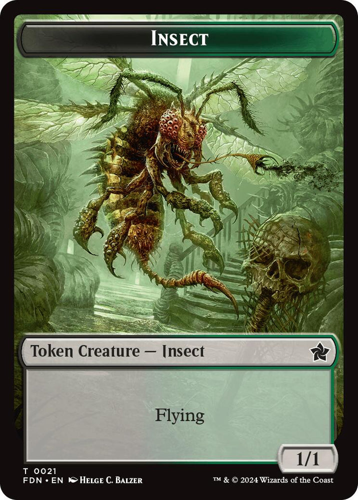 Zombie // Insect Doubled-Sided Token [Foundations Tokens] Magic: The Gathering