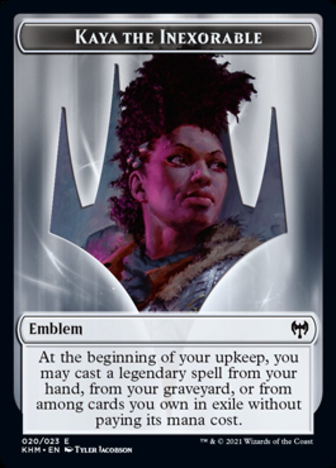 Kaya the Inexorable Emblem [Kaldheim Tokens] Magic: The Gathering
