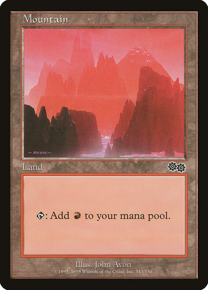 Mountain (343) [Urza's Saga] Magic: The Gathering