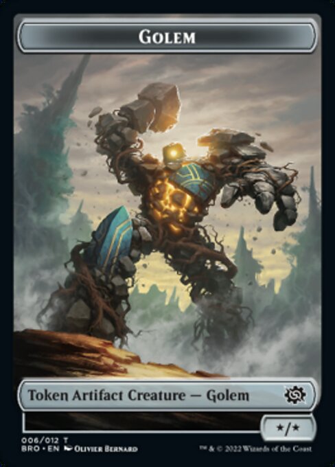 Powerstone // Golem Double-Sided Token [The Brothers' War Tokens] Magic: The Gathering