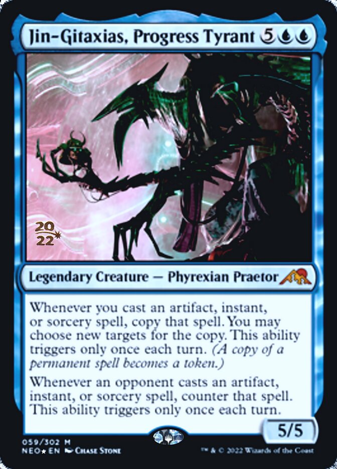 Jin-Gitaxias, Progress Tyrant [Kamigawa: Neon Dynasty Prerelease Promos] Magic: The Gathering