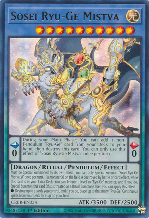Sosei Ryu-Ge Mistva [CRBR-EN034] Ultra Rare - Yugioh Cards For Your TCG Needs!