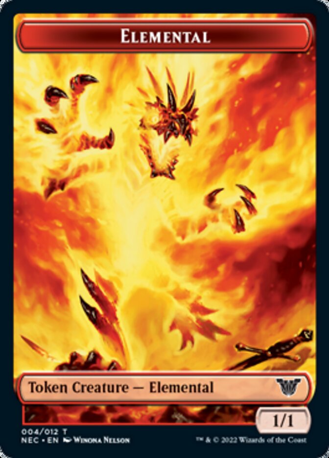 Elemental // Spirit (009) Double-Sided Token [Kamigawa: Neon Dynasty Commander Tokens] Magic: The Gathering