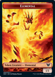 Elemental // Spirit (009) Double-Sided Token [Kamigawa: Neon Dynasty Commander Tokens] Magic: The Gathering