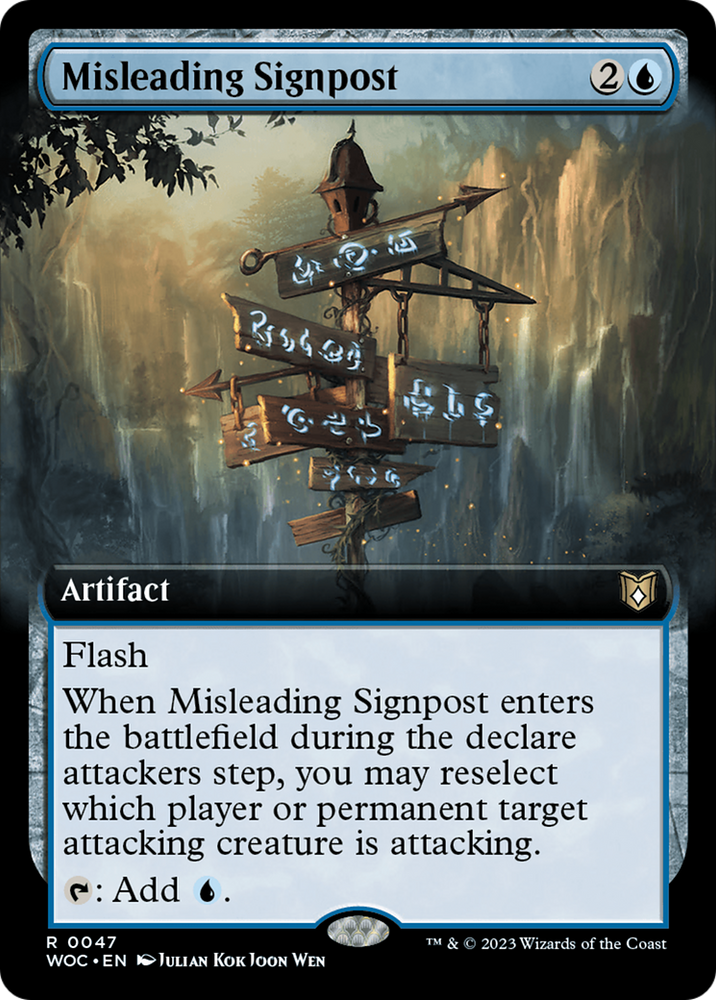 Misleading Signpost (Extended Art) [Wilds of Eldraine Commander] Magic: The Gathering