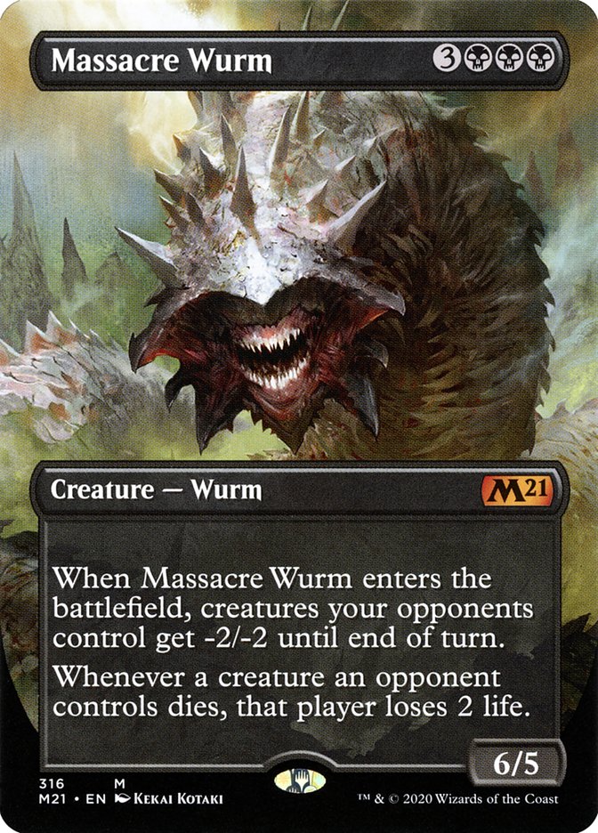 Massacre Wurm (Borderless Alternate Art) [Core Set 2021] Magic: The Gathering