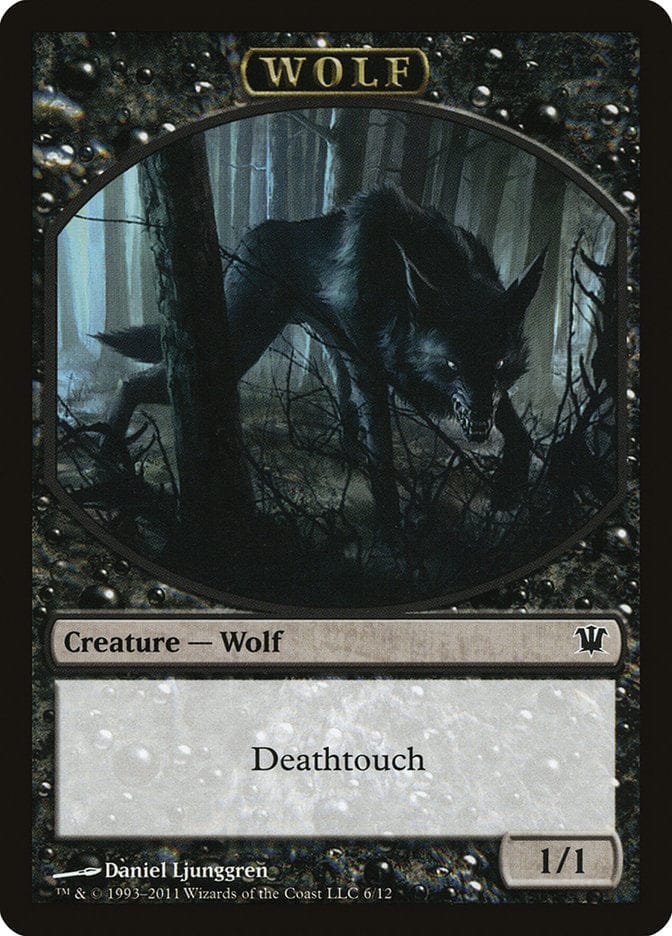 Wolf Token (6/12) [Innistrad Tokens] Magic: The Gathering