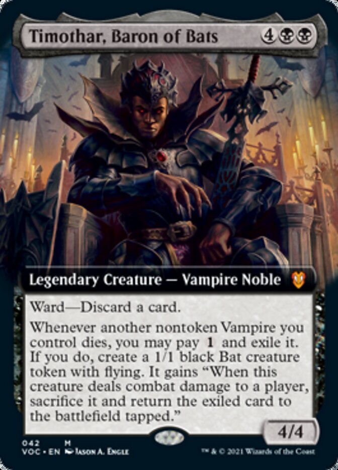 Timothar, Baron of Bats (Extended Art) [Innistrad: Crimson Vow Commander] Magic: The Gathering