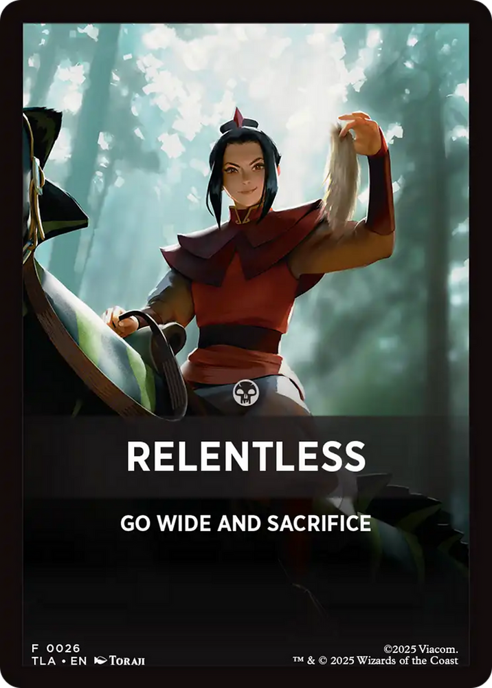 Relentless Theme Card [Avatar: The Last Airbender Tokens] Magic: The Gathering