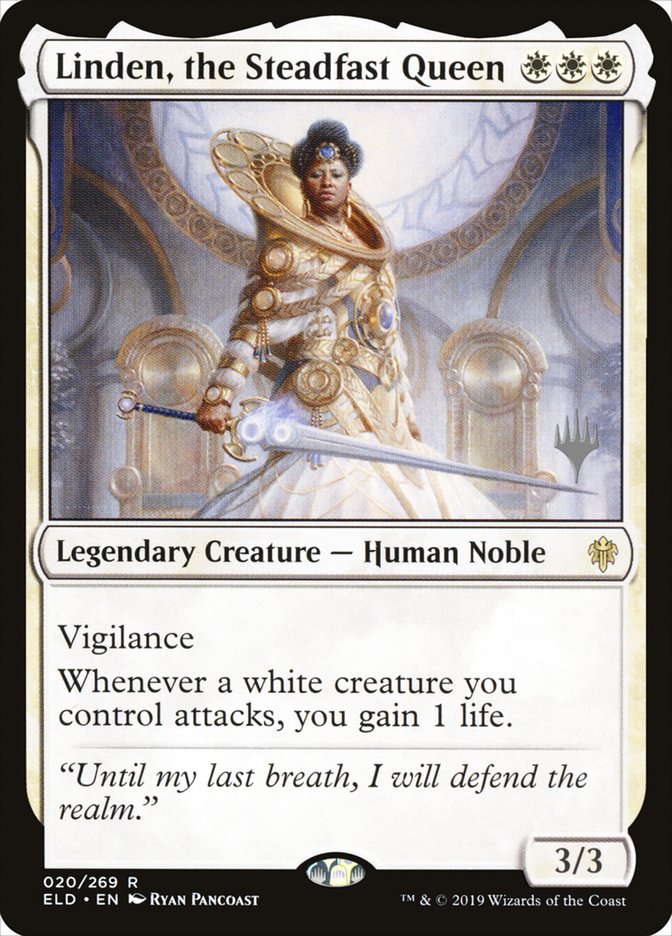 Linden, the Steadfast Queen (Promo Pack) [Throne of Eldraine Promos] Magic: The Gathering