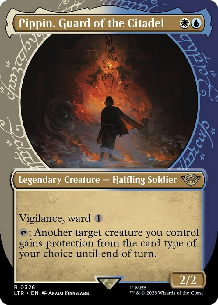 Pippin, Guard of the Citadel (Showcase Ring Frame) [The Lord of the Rings: Tales of Middle-Earth] Magic: The Gathering