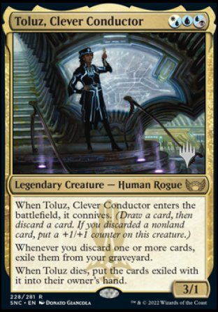 Toluz, Clever Conductor (Promo Pack) [Streets of New Capenna Promos] Magic: The Gathering