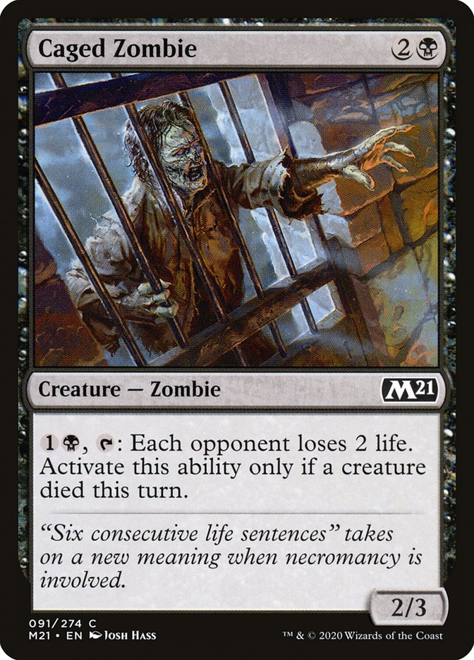 Caged Zombie [Core Set 2021] Magic: The Gathering