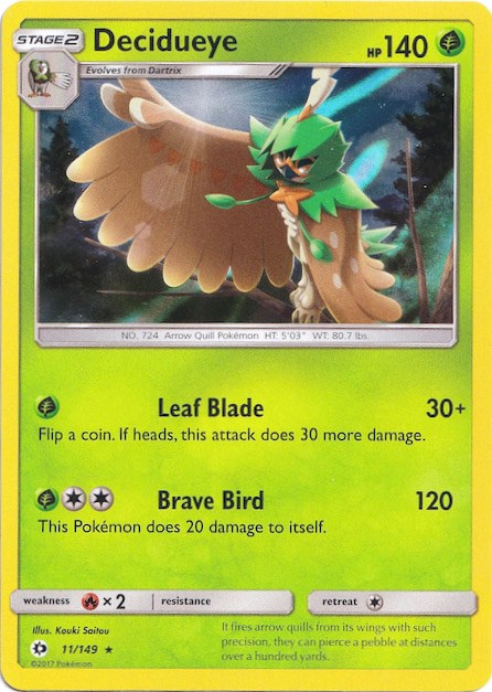 Decidueye (11/149) (Water Web Holo) [Sun & Moon: Base Set] Pokémon