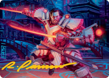 Isshin, Two Heavens as One 1 Art Card (Gold-Stamped Signature) [Kamigawa: Neon Dynasty Art Series] Magic: The Gathering