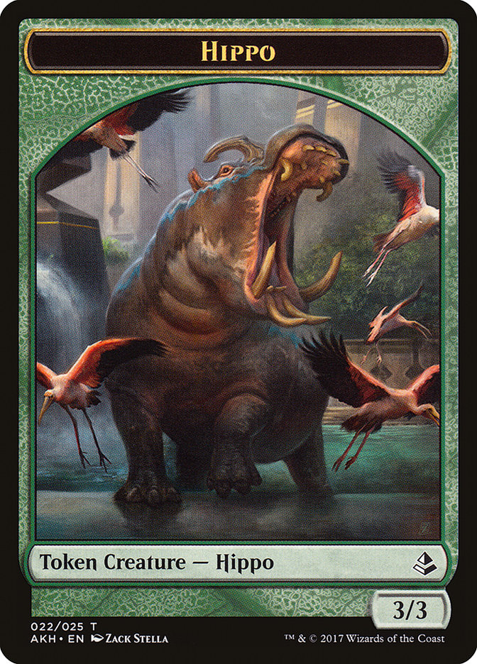Aven Wind Guide // Hippo Double-Sided Token [Amonkhet Tokens] Magic: The Gathering