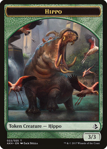 Aven Wind Guide // Hippo Double-Sided Token [Amonkhet Tokens] Magic: The Gathering
