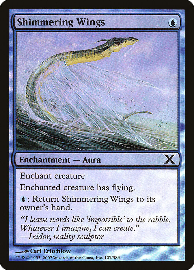 Shimmering Wings (Premium Foil) [Tenth Edition] Magic: The Gathering