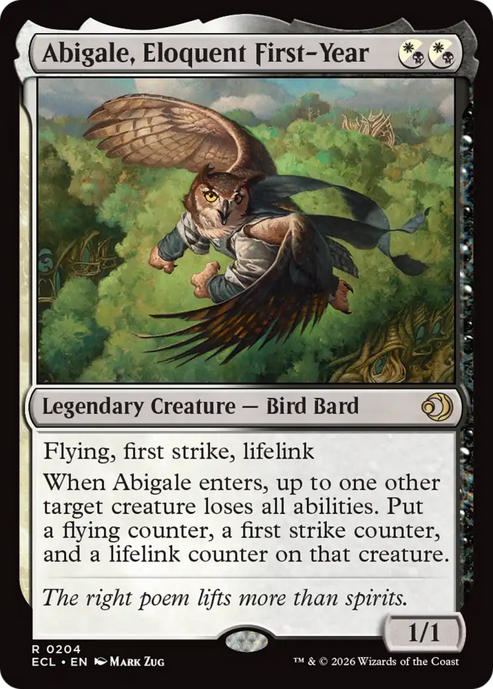 Abigale, Eloquent First-Year [Lorwyn Eclipsed] Magic: The Gathering