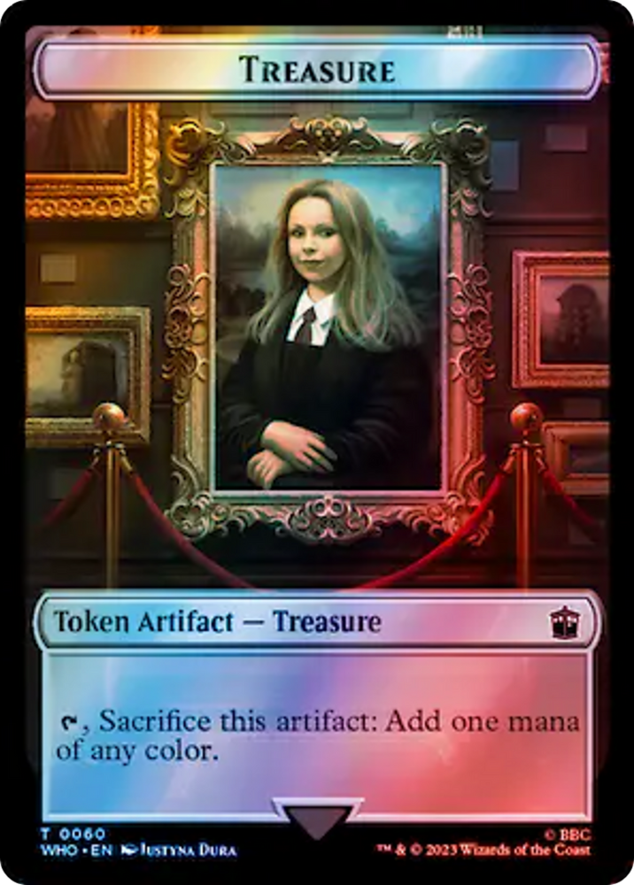 Fish // Treasure (0060) Double-Sided Token (Surge Foil) [Doctor Who Tokens] Magic: The Gathering