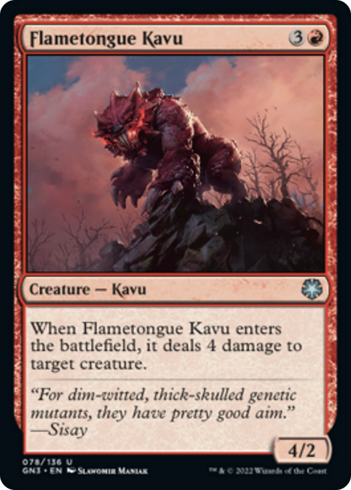 Flametongue Kavu [Game Night: Free-for-All] Magic: The Gathering