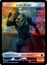 Alien Rhino // Clue (0054) Double-Sided Token (Surge Foil) [Doctor Who Tokens] Magic: The Gathering