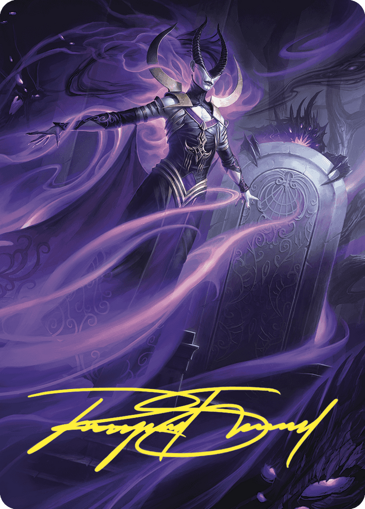Ashiok, Wicked Manipulator Art Card (10/81) (Gold-Stamped Signature) [Wilds of Eldraine Art Series] Magic: The Gathering