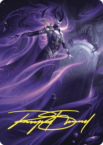 Ashiok, Wicked Manipulator Art Card (10/81) (Gold-Stamped Signature) [Wilds of Eldraine Art Series] Magic: The Gathering