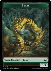 Beast (0015) (Ripple Foil) // Insect (0025) Double-Sided Token [Modern Horizons 3 Commander Tokens] Magic: The Gathering