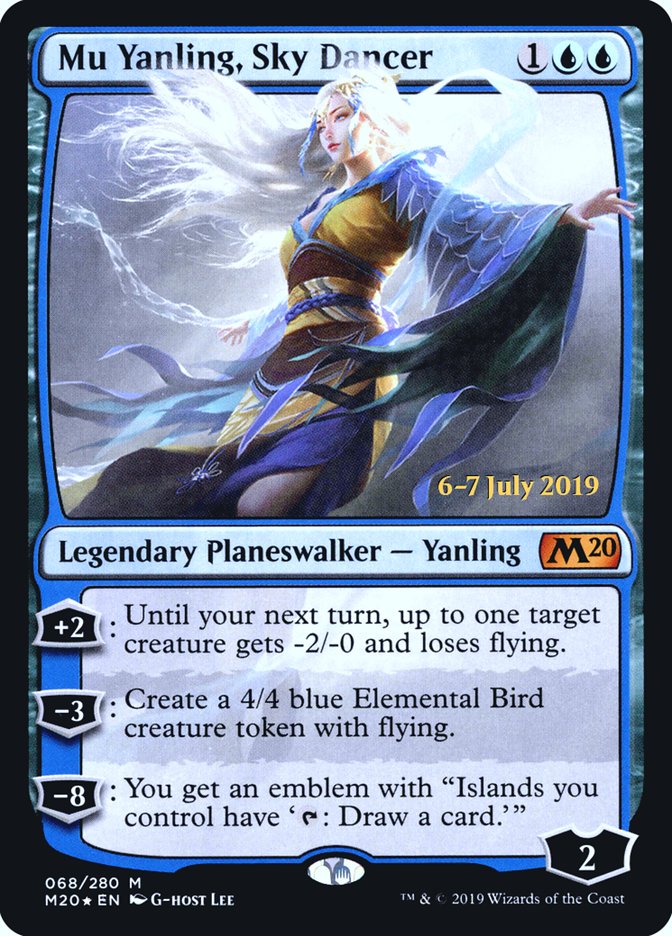 Mu Yanling, Sky Dancer [Core Set 2020 Prerelease Promos] Magic: The Gathering