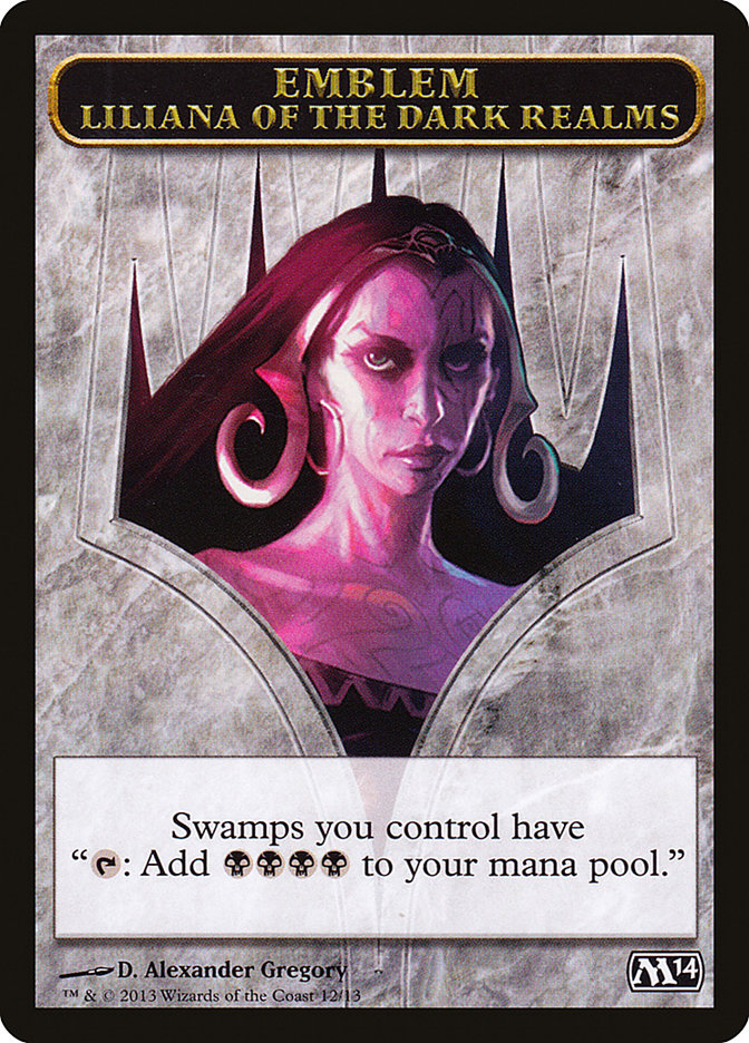 Liliana of the Dark Realms Emblem [Magic 2014 Tokens] Magic: The Gathering