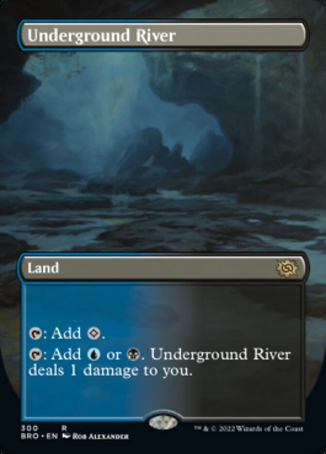 Underground River (Borderless Alternate Art) [The Brothers' War] Magic: The Gathering